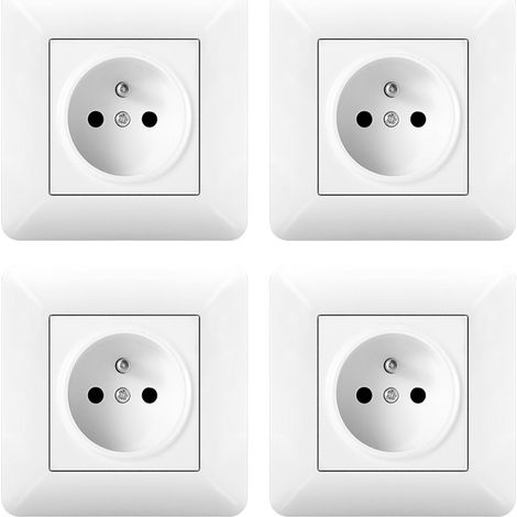 4er Set 16A Steckdose Unterputz 240V – Französische Norm Wandsteckdose Weiß (1/5)