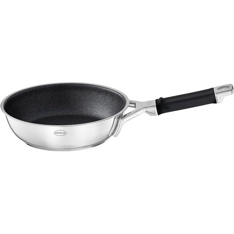 Poêle à Frire - Poêle avec Revêtement Anti-adhésif, Manche en Silicone, Acier Inoxydable 18/10 - Convient pour l'Induction, Passe au Lave-Vaisselle, 20 cm (1/4)