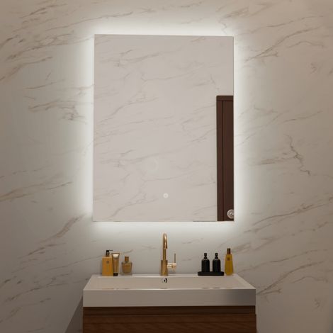 LOMAZOO Miroir de salle de bain avec éclairage, rectangulaire -