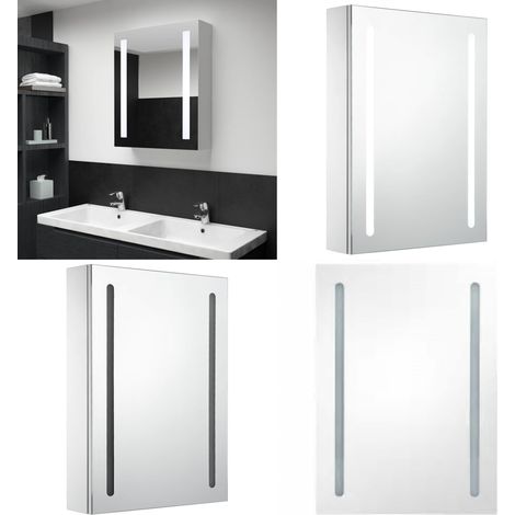 LED-Spiegelschrank 50x13x70 cm - LED-Spiegelschrank - Badezimmermöbel - Kosmetikspiegel - Spiegelschrank Weiß - Silberner Spiegelschrank - Home & Living (1/5)