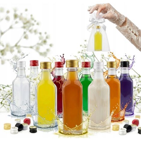 10 flaconi angolari da 50 ml per ringraziare gli ospiti di un matrimonio. Set da 10 pezzi. (1/5)