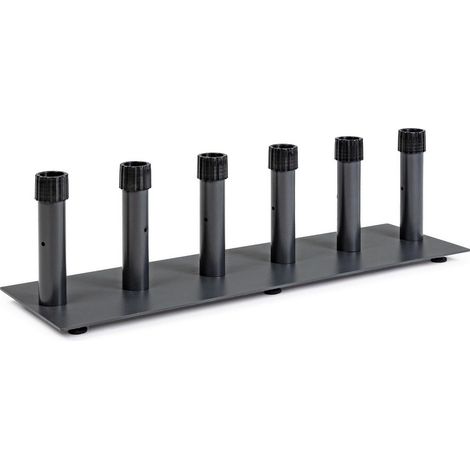 Base display per ombrellone grigio scuro con sei posti in acciaio (1/3)