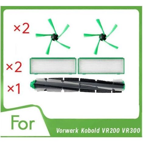 Lot de 5 accessoires pour aspirateur Vorwerk Kobold VR200 VR300 : brosse latérale rotative, filtre HEPA et accessoires ultra-résistants. (1/5)