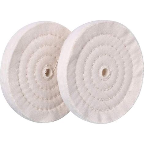 2 disques de polissage, coton, 150 mm, extra épais, spirale, trou 12,7 mm, 70 couches, pour ponceuse de table (1/4)