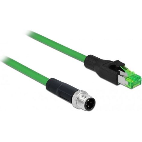 Delock 85438 RJ45 / M12 Netzwerkkabel, Patchkabel  SF/UTP 2.00 m Grün  1 St. (1/4)