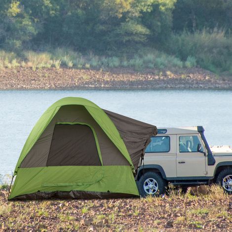 Tente de voiture - polyester en fibre de verre - pour 4-5 personnes - tente de camping - verte - tente de voyage - 300 x 300 x 230 cm