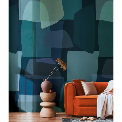 Papier peint intissé Graphique & Géométrique Bleu, Vert - 8,80 x 0,53 m (1/3)