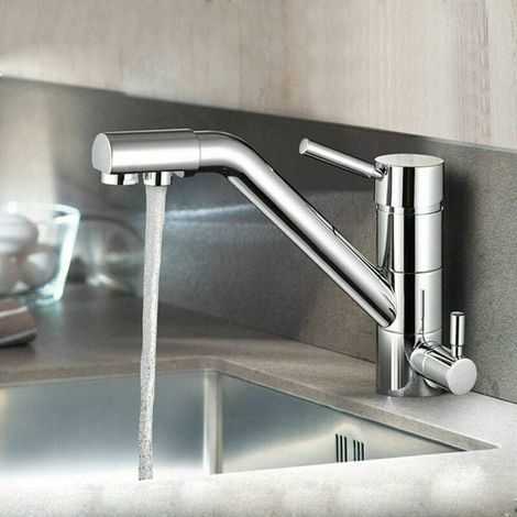 Grifo mezclador de cocina 3 en 1, grifo de 3 vías, grifo mezclador de ósmosis giratorio (1/5)