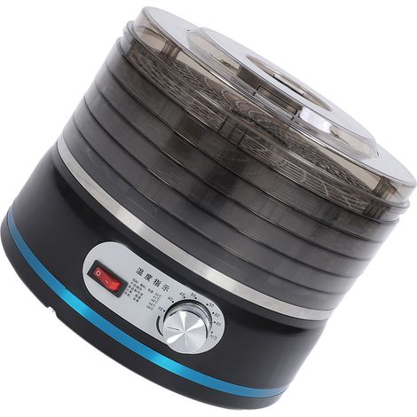 Déshydrateur alimentaire noir à 5 niveaux en PP et PS, température réglable, polyvalent, pour fruits, légumes, viande bovine, prise UE 220-240 V (1/5)