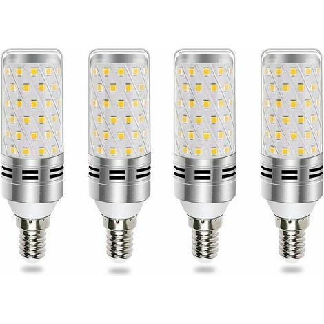 Ampoule E14 LED 16W blanc froid - Équivalent à une ampoule halogène de 100W à 120W, émettant 1600LM avec une lumière à 360°, adaptée aux lustres, appliques et lampes de chevet, lot de 4, non-dimmable. (1/5)
