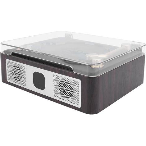 Lecteur CD Rétro Vintage, Double Haut-Parleur HiFi, Support BT USB AUX, Boîte en Bois pour la Maison, Ornements de Salon (1/5)