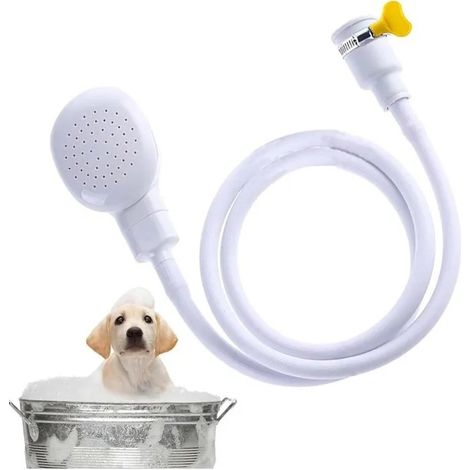 Pommeau de douche pour animaux - Avec tuyau de 1,3 m - Douchette pour chien - Comprend un tuyau d'arrosage et ses accessoires (1/5)