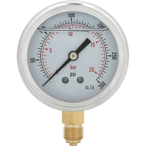 Manomètre à huile pour machines - TS PGG604, 20 bar, raccord 1/4BSP, cadran Y60 radial (1/5)