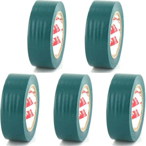 Lot de 5 rubans adhésifs électriques SCAPA - PVC - Vert - 15mm - 2702V-15