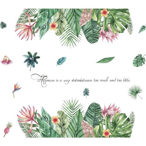 Stickers muraux à fleurs tropicales pour chambre à coucher (1/5)