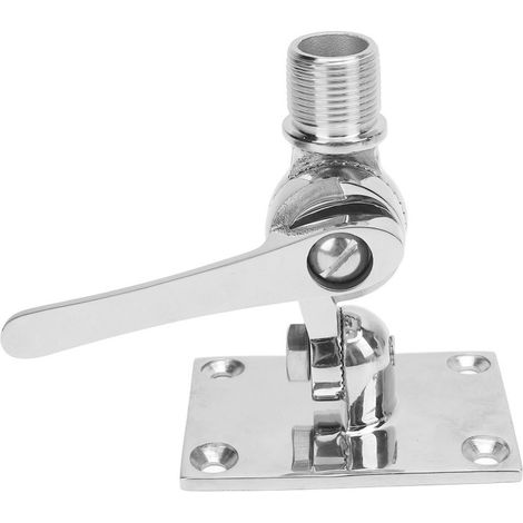 Supporti per antenna VHF marina in acciaio inossidabile 316 lucidato, base per antenna regolabile con cricchetto per imbarcazioni, antenna da 1 pollice (1/5)