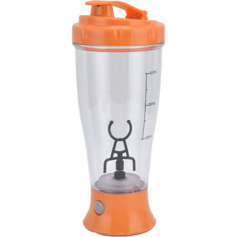 Shaker Automatique 350ml pour Café et Boissons - Agitateur Électrique Portable Orange (1/5)