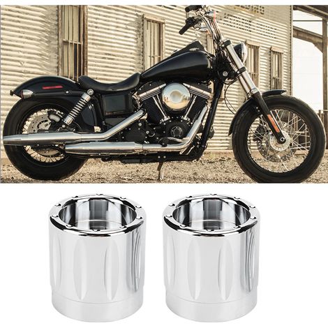 écrous décoratifs en alliage d'aluminium pour axe de moto, embouts de boulon en forme de crâne, capuchons chromés, accessoires de personnalisation, lot de 2 pièces (1/5)