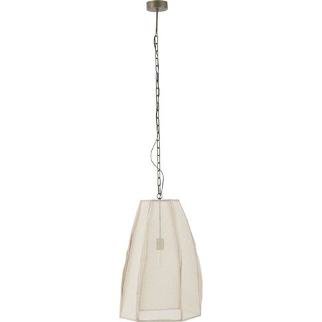 Supension 1 lampe 49x42x173 cm en lin écru et métal (1/3)