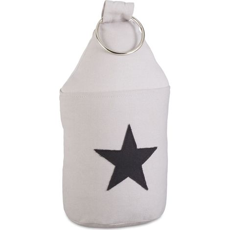 Set of 2 Relaxdays Star Door Stops, Fabric Bumper, Floor Doorstop, Tall, with Handle, HxD: 23 x 11 cm, Grey