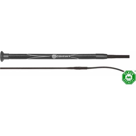 120 CM, GRAFITE: Frustino fleck contact nero con finitiura grafite 120 cm da dressage