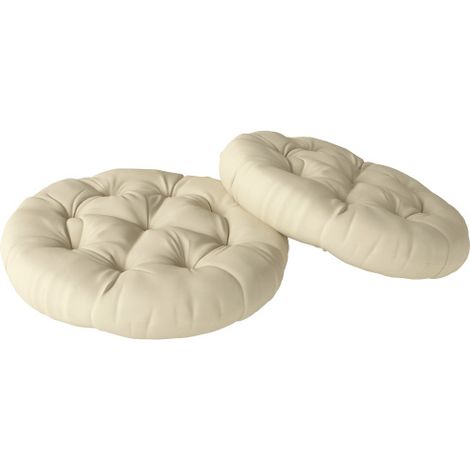 Set of Two Φ60cm Outdoor Cushions - Beige (1/5)
