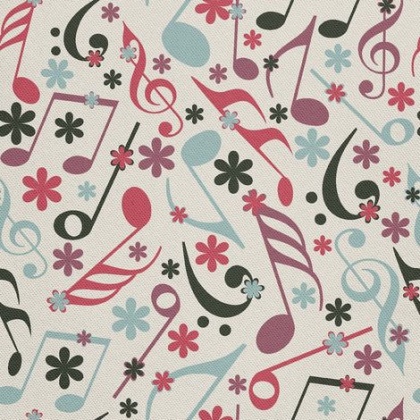 Telas decorativas para exteriores Oxford - motivo de notas musicales (1/5)