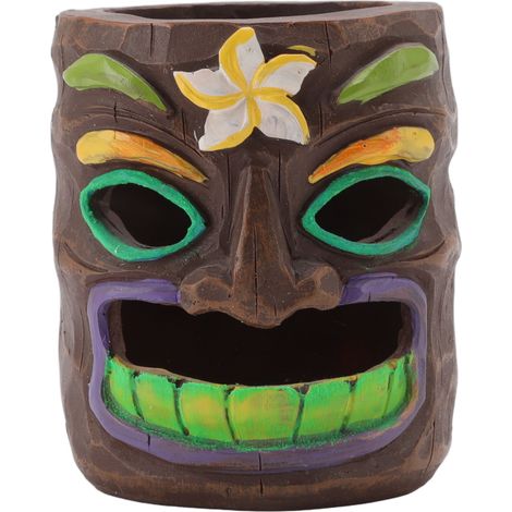 Cendrier décoratif en résine en forme de visage grimaçant, arbre, pinceau à maquillage fluorescent, pot à crayons pour la maison ou le bureau (1/5)