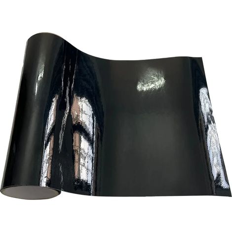 Film adhésif vinyle imitation fibre de carbone 3D (noir brillant - 50 cm x 150 cm) - Noir brillant et noir mat - Autocollant pour voiture, console, ordinateur ou ordinateur portable (1/4)