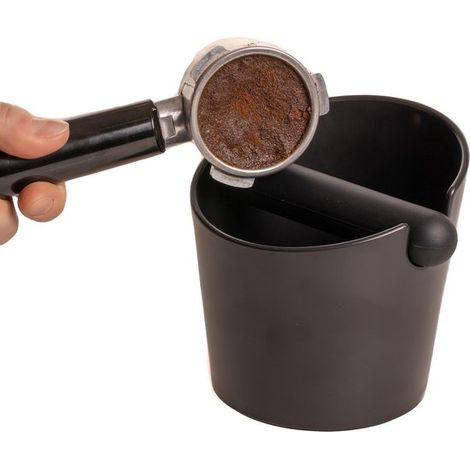 Plateau de récupération pour marc de café - Knock Box - Bac à marc de café et espresso - Récipient à déchets de café - Accessoire barista - Noir (1/5)