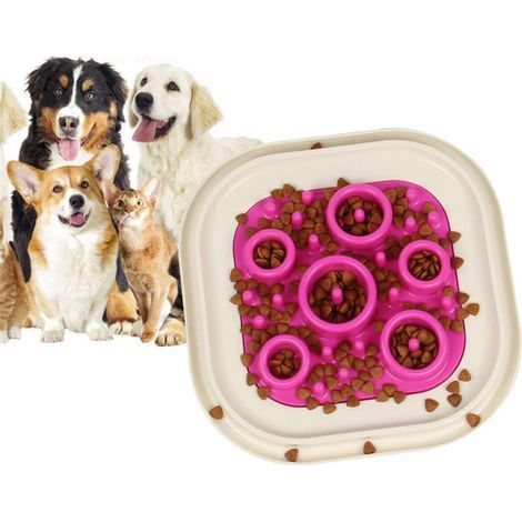 Gamelle d'alimentation Lente Anti Ballonnements pour Petits, Moyens Grands Chiens et Chats, Gamelle Anti-glouton Gamelle Interactif pour Chien Chat Gamelle Evite Manger Vite (1/4)