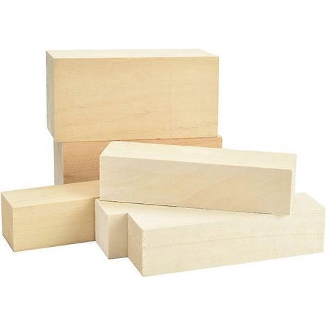 Natürliches Lindenholz zum Schnitzen, unbehandelte Balsaholzblöcke für handgefertigte Schnitzereien (1/5)