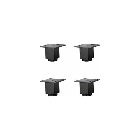 4 Pièces(5cm/2in) Pieds de Meubles en Alliage D'aluminium Réglables en Hauteur,Pieds de Table Basse de Canapé,Pieds D'armoire de Salle de Bain de Lavabo,5-40cm,Noir Mat,avec Vis
