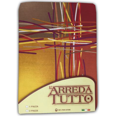 TELO ARREDO COPRITUTTO GRAN FOULARD COPRILETTO COPRIDIVANO TESSUTO KIOTO ARANCIO 2 PIAZZE