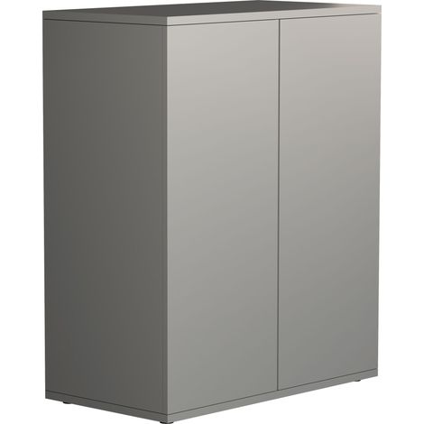 VCM Cassettiera in legno Bordo con ante girevoli Dimensioni ca. A. 73 x L. 60 x P. 32 cm - Dalosa 2 (Grigio) (1/2)