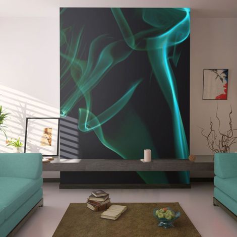 Papier Peint "Vagues de Fumée Bleue" 154 x 200 cm (1/2)