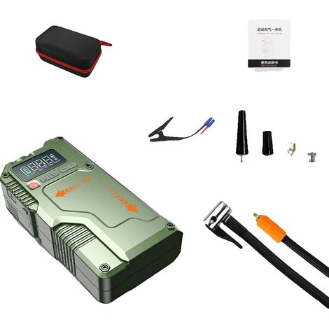 Avviatore di emergenza per auto, capacità 10000 mAh, power bank portatile, verde R26 (1/2)