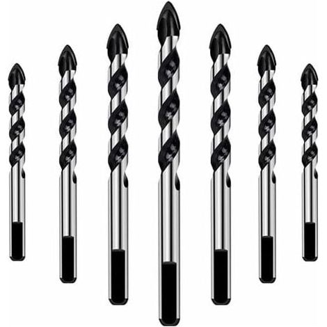7-teiliges Bohrerset für Fliesen, Glas, Beton, Stein, Ziegel, Kacheln, Keramik und Spiegel (3 mm, 4 mm, 5 mm, 6 mm, 8 mm, 10 mm, 12 mm) (1/4)