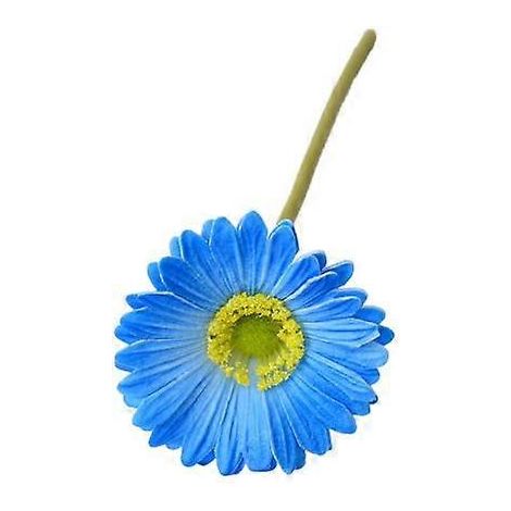 Gerbera Jamesonii artificiel avec tige, fleur en soie réaliste, centre de table pour la maison ou le bureau, branche de fleur artificielle, décoration floralebleu