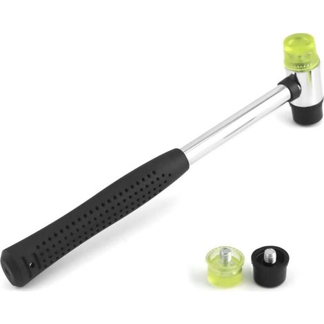 Marteau en caoutchouc Maillet 25 mm avec poignée antidérapante et 2 têtes de rechange – idéal pour bijoux, cuir et bricolage (1/5)