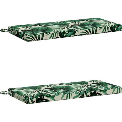 2-Piece Bench Cushions SOEST 2 pcs 100% Polyester Leaf Pattern vidaXL (1/5)