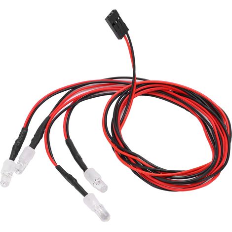 2 lumières blanches LED RC 5mm, 2 lumières rouges, phares brillants avec interrupteur et accessoires pour voiture télécommandée (1/5)