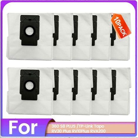 Pack of 10 vacuum cleaner bags compatible with models 360 S8 PLUS, RV30 Plus, RV10 Plus and RVA200. Replacement accessories for vacuum cleaners - xindaren-AquaForge (1/5)