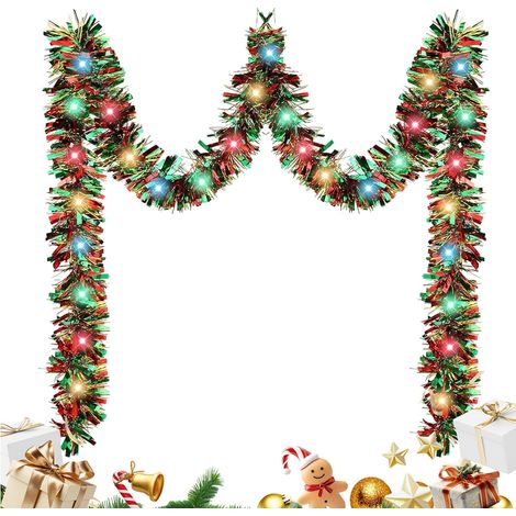 Guirlande De Noël Scintillante Accessoire De Scène Brillant Et Réutilisable Décoration De Noël En Guirlande Scintillante Pour Fenêtre Porche Mur Arche Garde-Corps D'escalier Plafond Salle De Cla (1/5)
