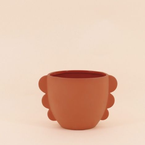 Cache pot en dolomite terracotta 18,7cm