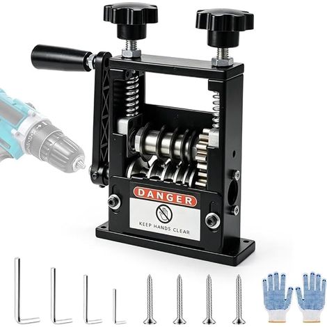 Machine à dénuder les câbles Électrique, 6 positions, 5 lames, adaptée aux câbles de 3 mm à 17 mm Pince à dénuder manuelle ou à perceuse pour le recyclage des vieux câbles (noir) (1/5)