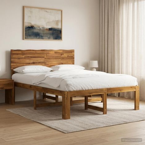 Cama doble con cabecero ROSTOCK Natural 137 x 190 cm (1/5)