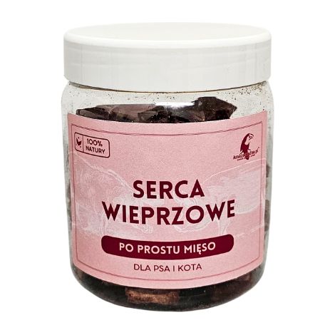 Cuori di maiale liofilizzati per cani e gatti fonte naturale di taurina e coenzima Q10 per chi soffre di allergie GUSTO SANO 200 g (1/2)