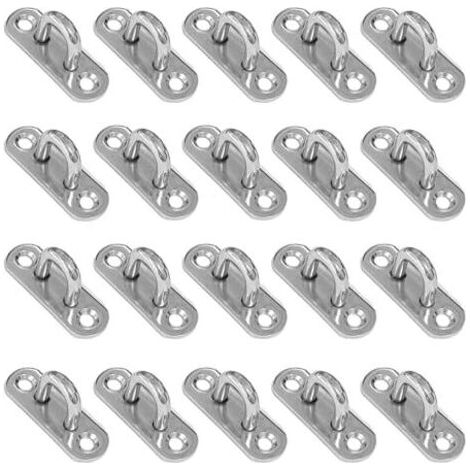 20 œillets en acier inoxydable - Œillet M5 pour suspendre des objets, fixer des crochets, accessoires de camping et de navigation, 4,5 x 1,5 x 2,0 cm (1/5)