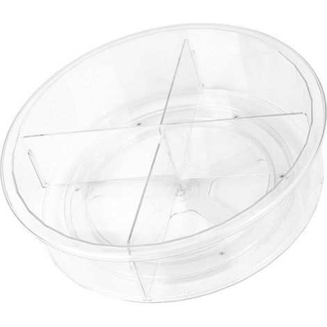 Boîte de rangement alimentaire rotative ronde transparente en PET, idéale pour les placards, les garde-manger et le réfrigérateur. (1/5)